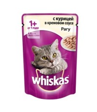 Whiskas для кошек рагу с курицей в кремовом соусе 85 гр.